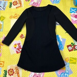 Maje Black Sheath Dress Long Sleeve Crew Neck Cocktail